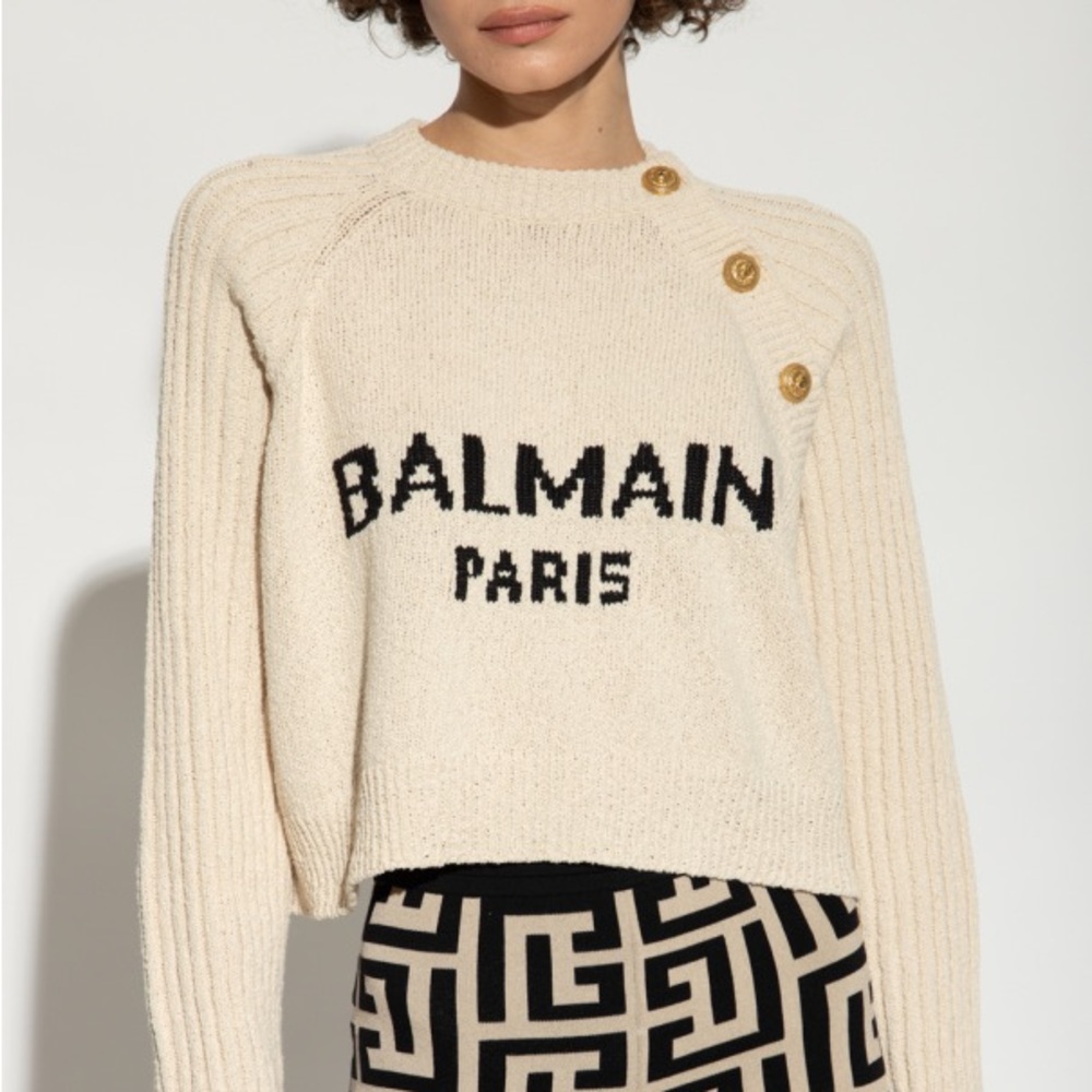 Authentic Balmain Knit Button Pullover Sweater